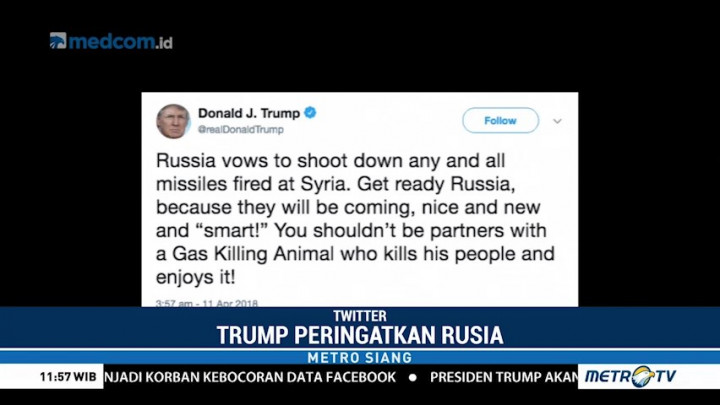 Trump Peringatkan Rusia Soal Rencana Serangan AS ke Suriah