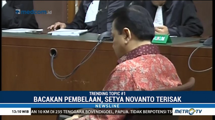 Setya Novanto Terisak saat Bacakan Pembelaan