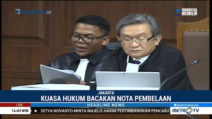 Kuasa Hukum Setya Novanto Bacakan Nota Pembelaan