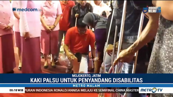 Polres Mojokerto dan Kick Andy Foundation Bagikan Puluhan Kaki Palsu