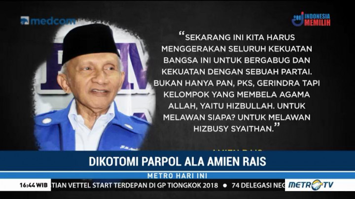 Amien Rais Sebut Ada Partai Setan dan Partai Allah