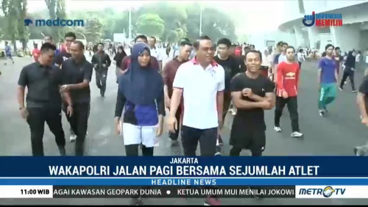Wakapolri Jalan Santai Bersama Atlet Asian Games