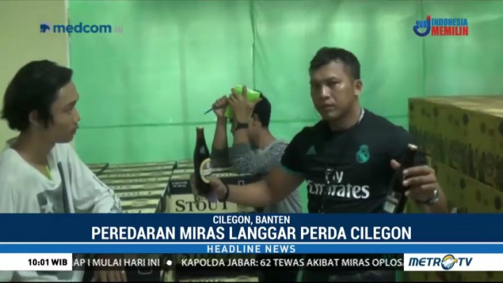 Polres Cilegon Sita 8 Ribu Botol Miras