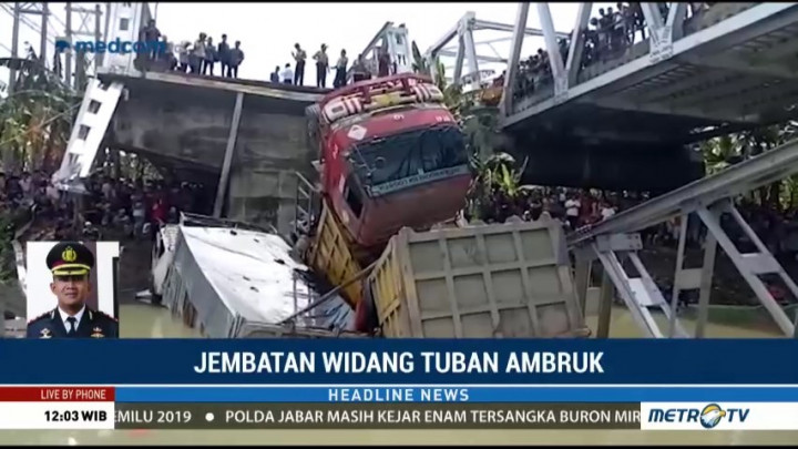 Dua Orang Tewas Akibat Ambruknya Jembatan Widang Tuban