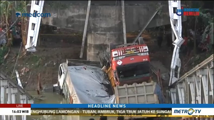 Korban Ambruknya Jembatan Widang Tuban Dilarikan ke RS