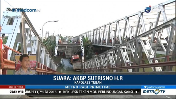Tiga Truk di Jembatan Widang Belum Bisa Dievakuasi