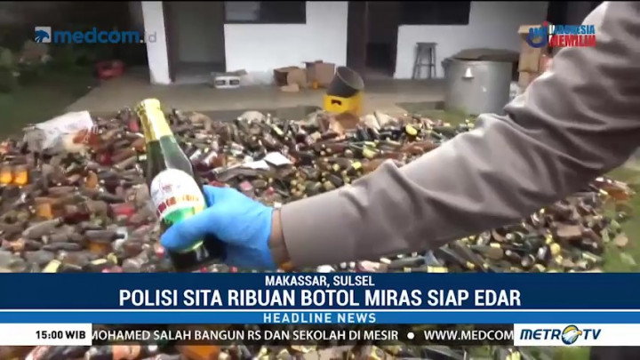 Polres Makassar Gerebek Pabrik Miras Oplosan