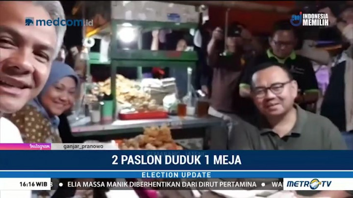 Momen Keakraban Ganjar dan Sudirman Makan Bareng di Angkringan