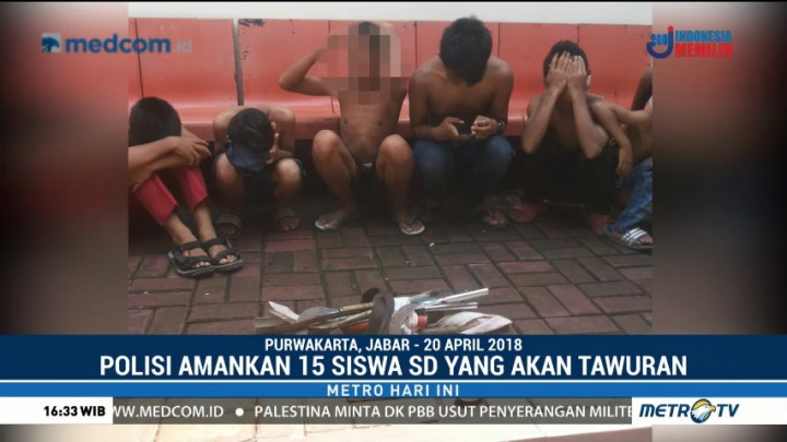 Hendak Tawuran, 15 Siswa SD di Purwakarta Diamankan Polisi