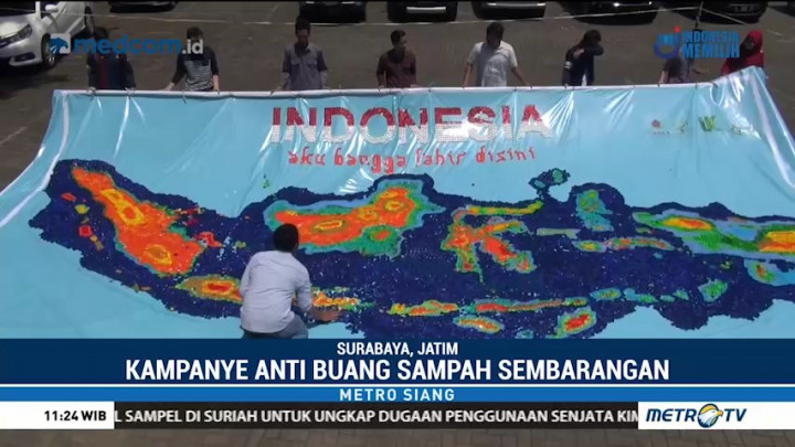 Hari Bumi, Mahasiswa Universitas Surabaya Buat Peta Indonesia dari Tutup Botol