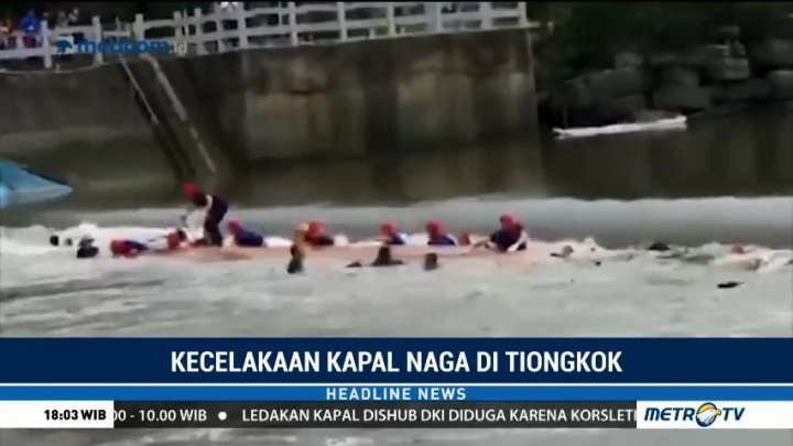 Dua Kapal Naga Terbalik di Tiongkok, 17 Orang Tewas