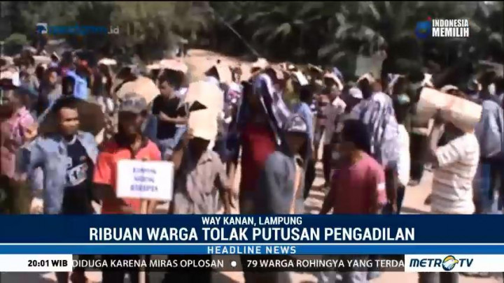 Ribuan Warga Tolak Eksekusi Lahan di Way Kanan