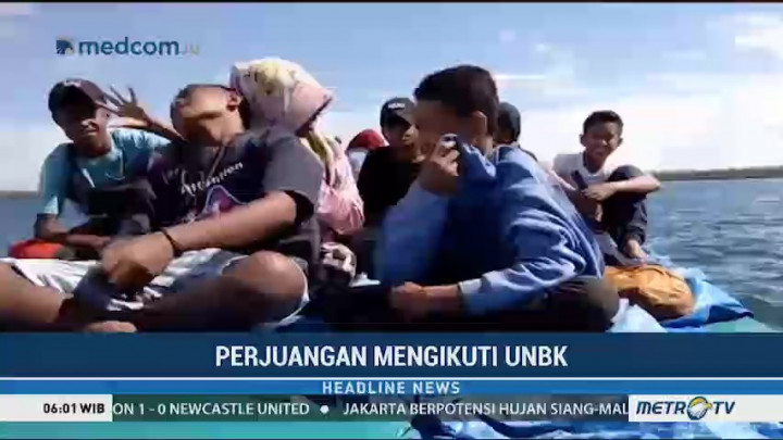 Pelajar di Sorong Naik Perahu Selama 8 Jam Demi UNBK