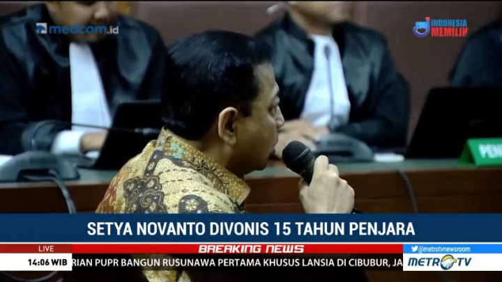 Divonis Bersalah, Setya Novanto Pikir-pikir
