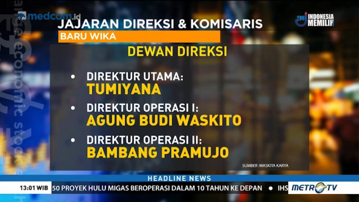 Tumiyana Ditunjuk Jadi Dirut Wijaya Karya