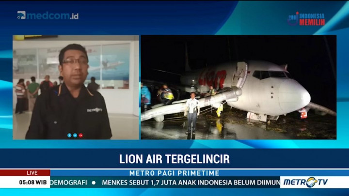 Lion Air Tergelincir di Bandara Gorontalo, 12 Penerbangan Dibatalkan