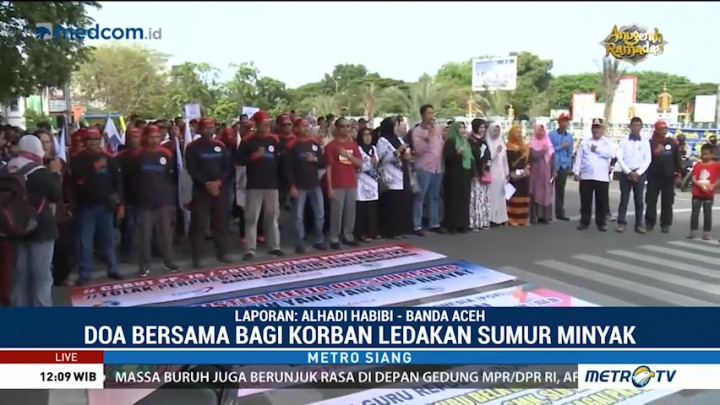Buruh Aceh Doa Bersama untuk Korban Ledakan Sumur Minyak