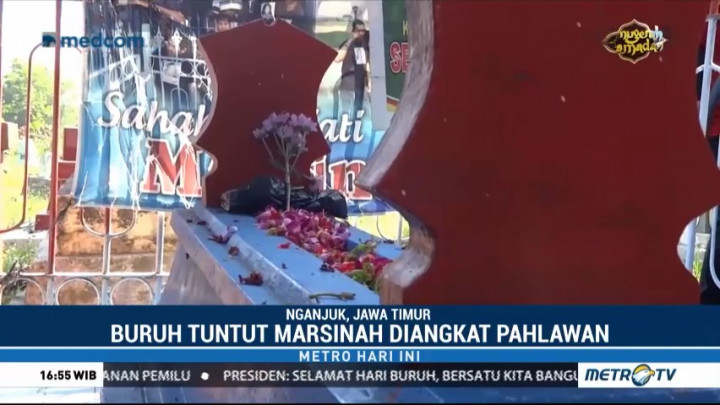 Ribuan Buruh Berziarah ke Makam Marsinah di Nganjuk