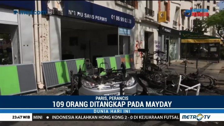 109 Orang Diangkap Atas Kerusuhan Peringatan Hari Buruh di Paris