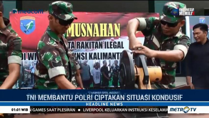 Korem 102 Panju Panjung Kalteng Musnahkan 147 Senpi Rakitan