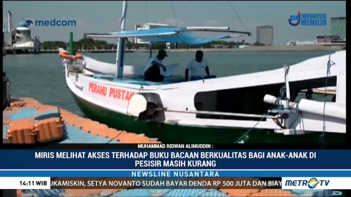 Perahu Pustaka Beri Bacaan Berkualitas Bagi Anak Pesisir