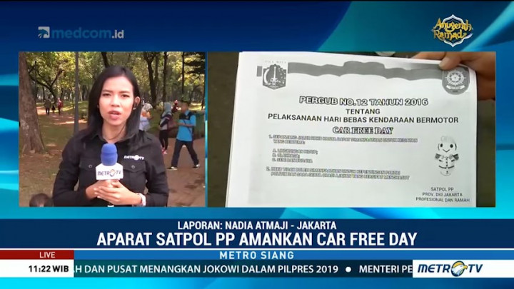 Satpol PP Sebar Selebaran Larangan Kegiatan Politik di CFD
