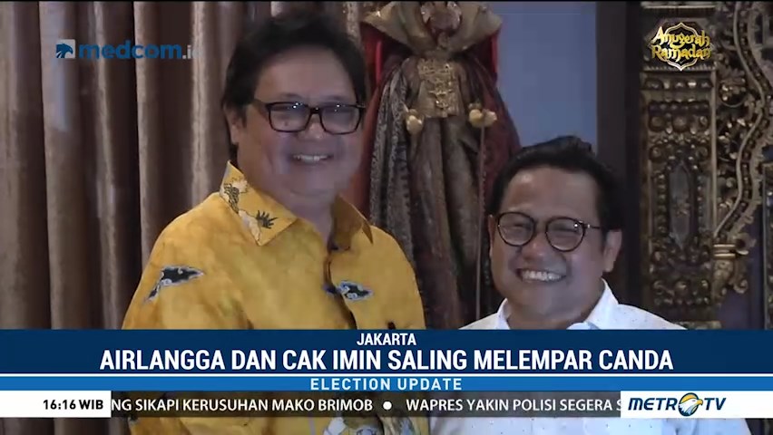 Airlangga-Cak Imin Saling Doakan Jadi Cawapres Jokowi