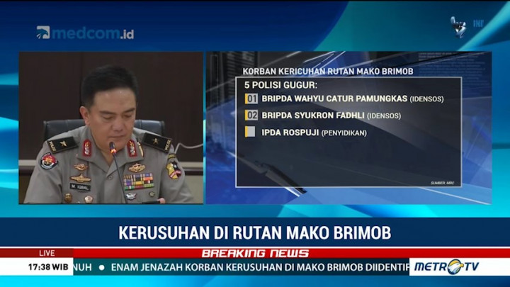 Ini Nama Lima Anggota Polisi Korban Kerusuhan Rutan Mako Brimob