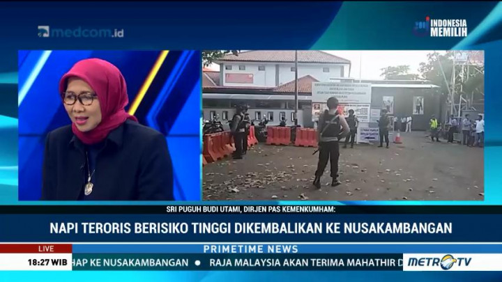 Napiter dari Mako Brimob Dipindahkan ke Tiga Lapas di Nusakambangan