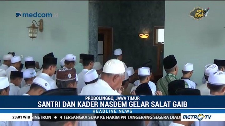 Santri dan Kader NasDem Gelar Salat Gaib untuk Polisi Korban Kerusuhan