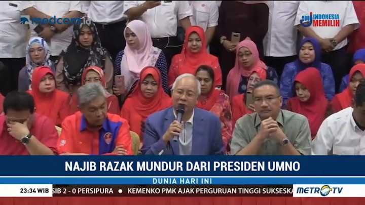 Najib Razak Mundur dari Pimpinan Umno dan Barisan Nasional