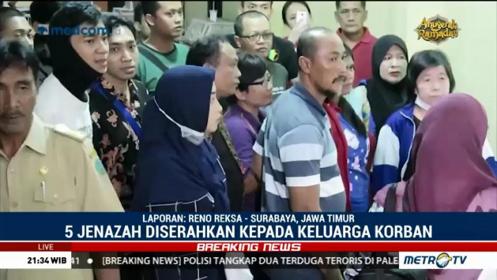 Lima Jenazah Korban Teror Bom Surabaya Diserahkan ke Keluarga