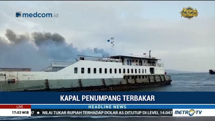 Tak Ada Korban Jiwa akibat Kebakaran Kapal Penumpang di Selat Bali