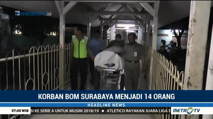 Korban Tewas Bom di Surabaya Bertambah Jadi 14 Orang