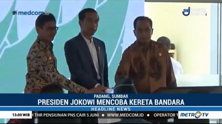 Jokowi Resmikan Kereta Bandara Minangkabau