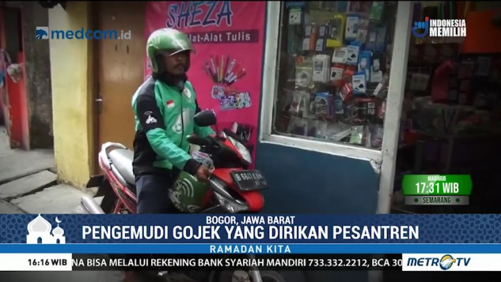 Ini Endang Irawan, Pengemudi Ojek Online Sekaligus Pembina Ponpes di Bogor
