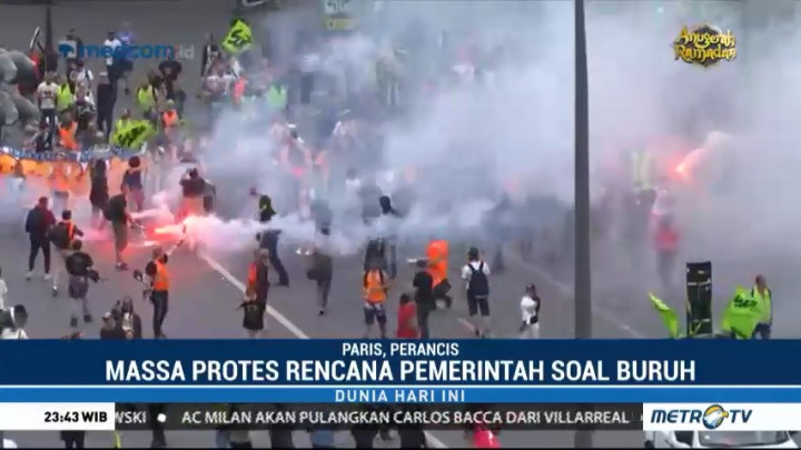 Aksi Protes Pekerja di Perancis Berakhir Ricuh