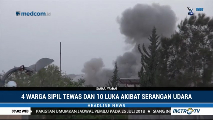 Empat Warga Sipil Tewas Akibat Serangan Udara di Yaman