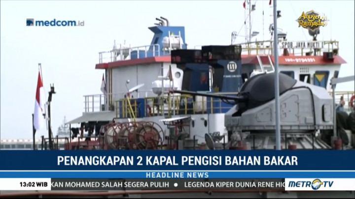 Dua Kapal Pengangkut Bahan Bakar Ilegal Ditangkap di Perairan Lampung