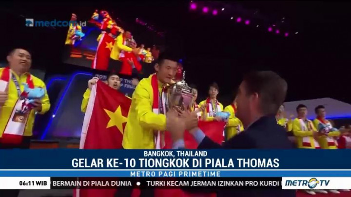 Tiongkok Sukses Raih Piala Thomas
