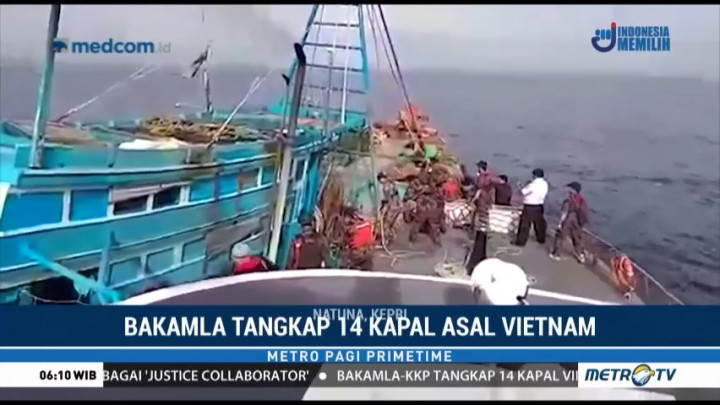 Bakamla Tangkap 14 Kapal Pencuri Ikan di Perairan Natuna