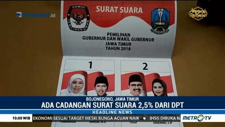 KPU Bojonegoro Siapkan Cadangan Surat Suara untuk Pilgub Jatim