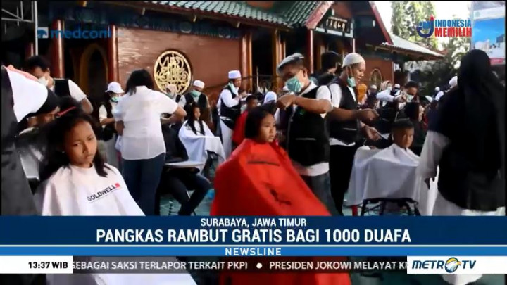 Program Potong Rambut Gratis di Masjid Cheng Ho Surabaya