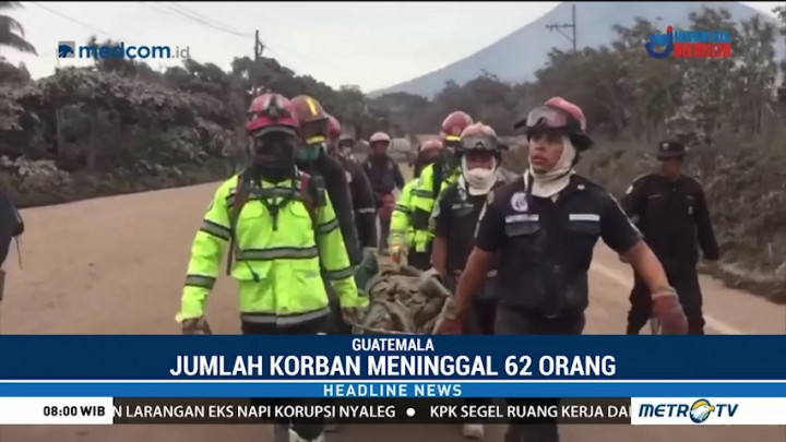 Korban Tewas Erupsi Gunung Fuego Capai 62 Orang