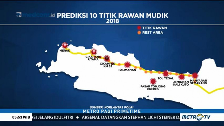 Waspadai Sepuluh Titik Rawan Kemacetan di Pulau Jawa