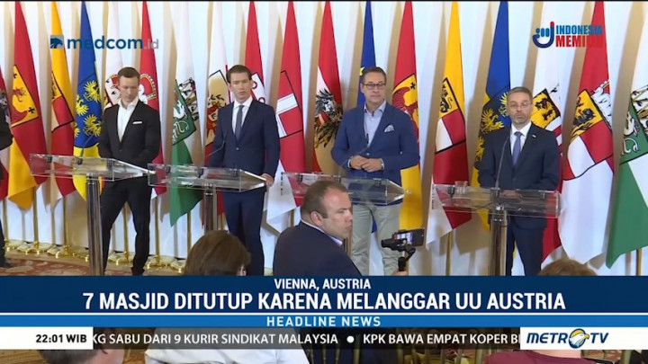 Austria Tutup 7 Masjid Pelanggar UU