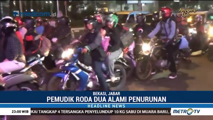 Jumlah Pemudik Motor di Kalimalang Menurun