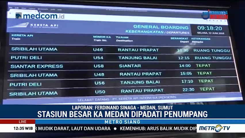 Stasiun Medan Terus Dipadati Penumpang