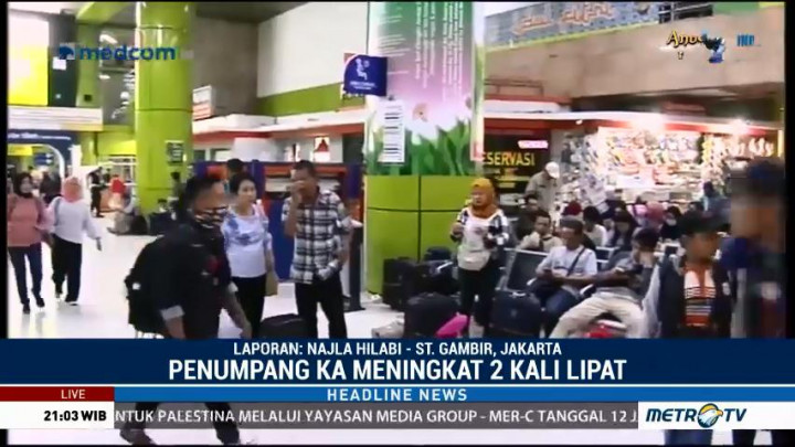 Jumlah Pemudik di Stasiun Gambir Meningkat 2 Kali Lipat