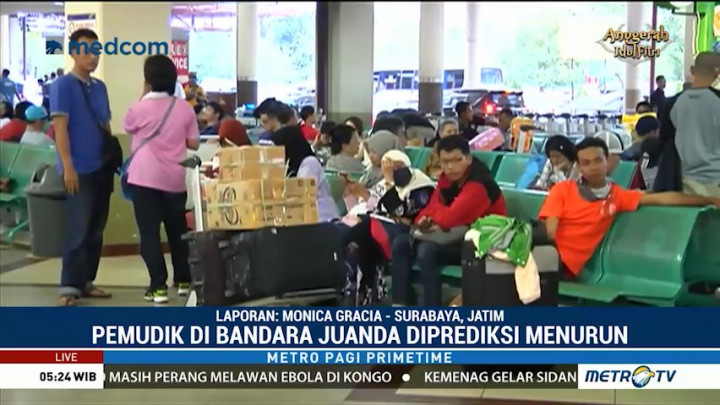 H-1 Lebaran, Pemudik di Bandara Juanda Mulai Menurun